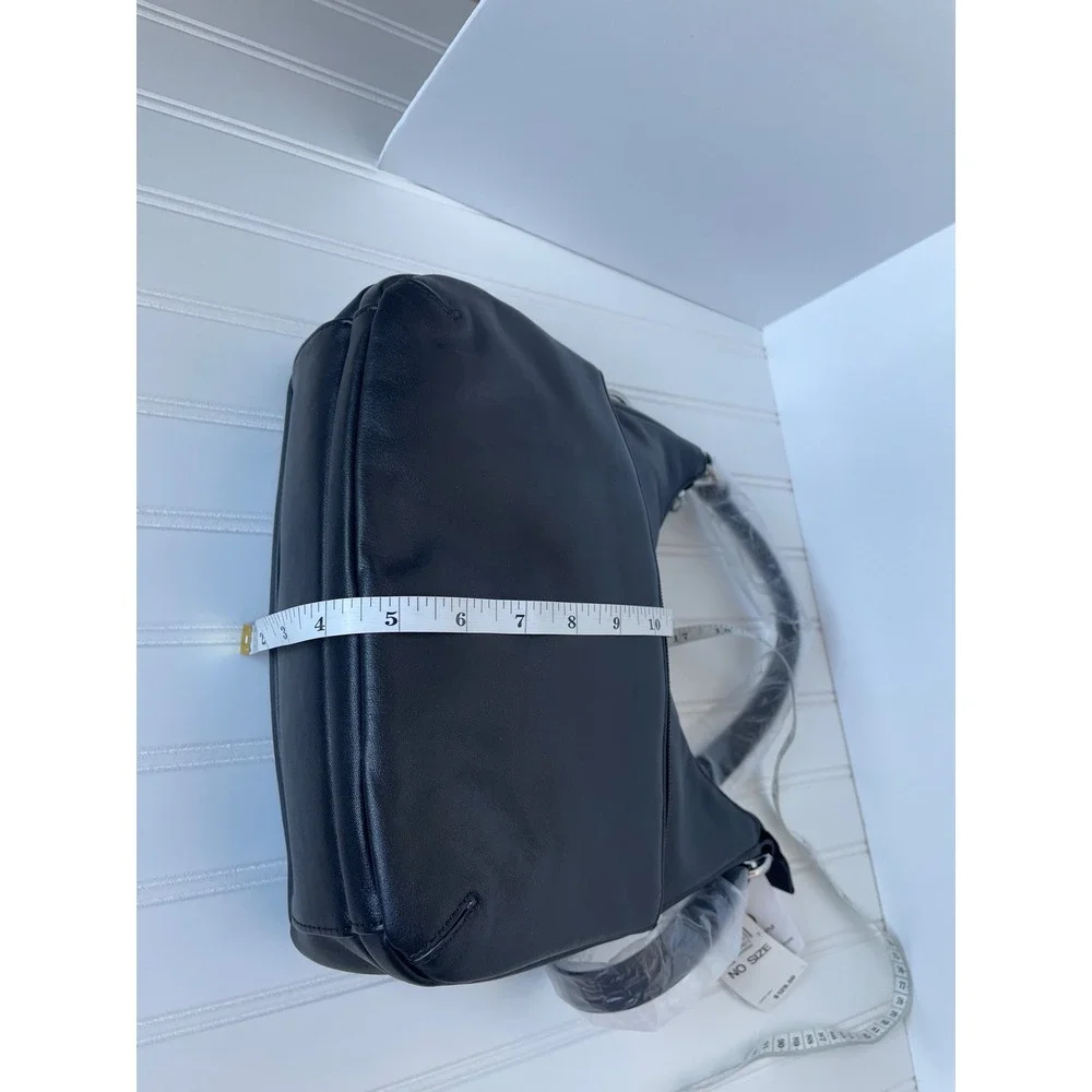 NEW Giani Bernini Black Leather Nappa Hobo Bag Shoulder Purse Quiet Luxury Chic